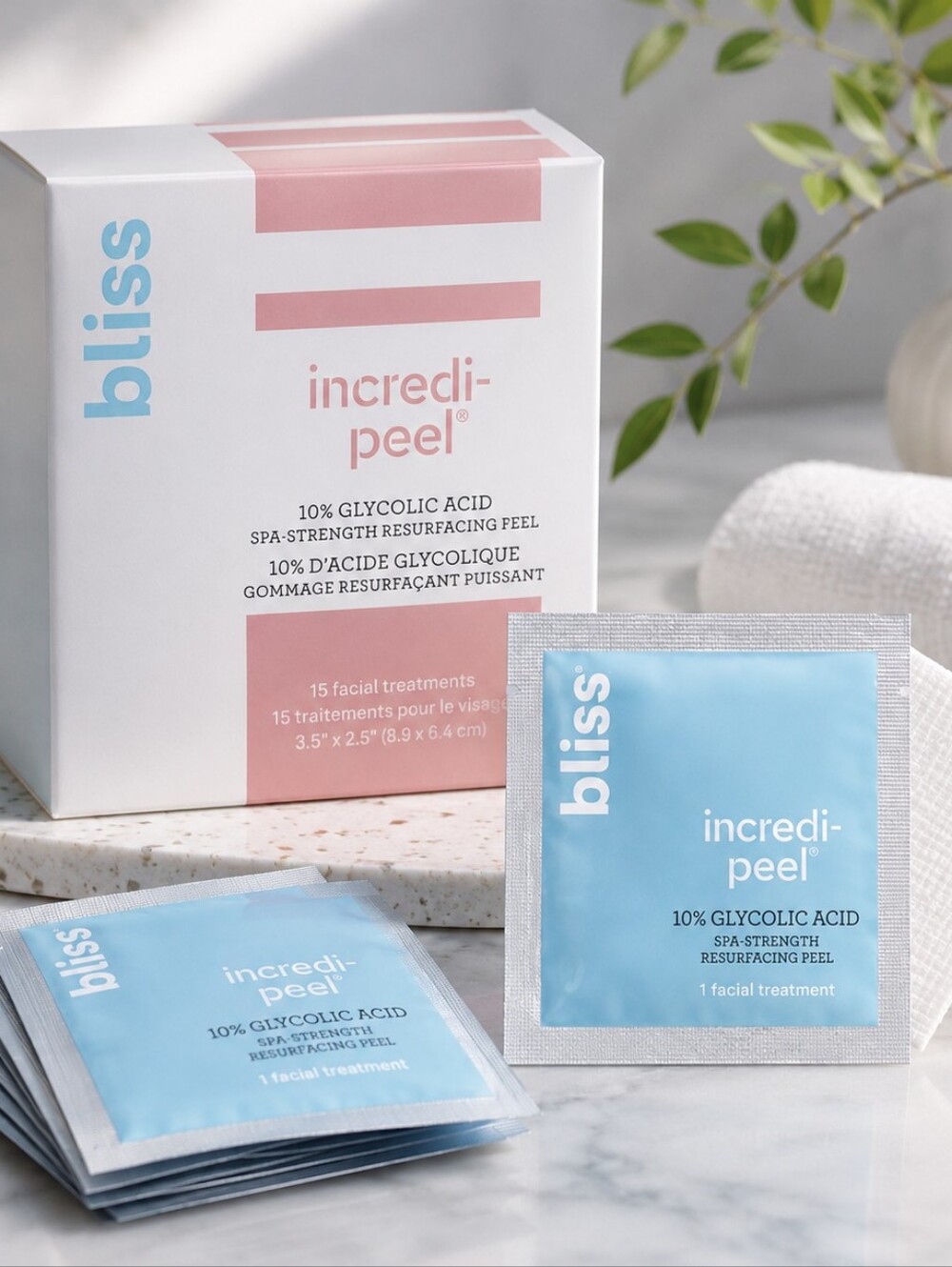 Bliss Incredi-peel Glycolic Acid Pads - Light Blue
